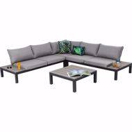 Image sur Holiday 4 Piece Outdoor Sofa Set - Black