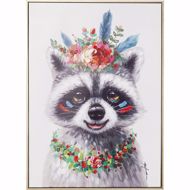 Image sur Raccoon Flowers Hand Touched