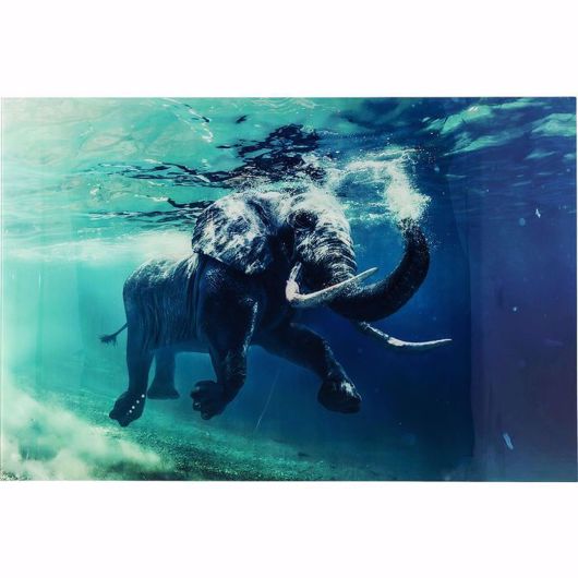 Picture of Swimming Elephant Glass 180