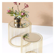 Image sur Wire Side Table Set - Brass