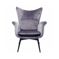 图片 Tudor Velvet  Armchair - Silver Grey