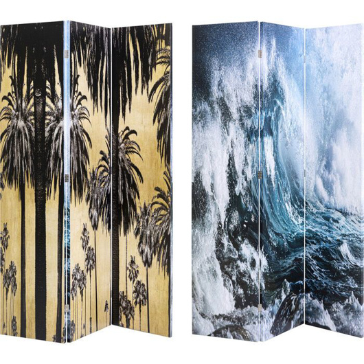 Image de Triptychon Wave vs Palms Room Divider