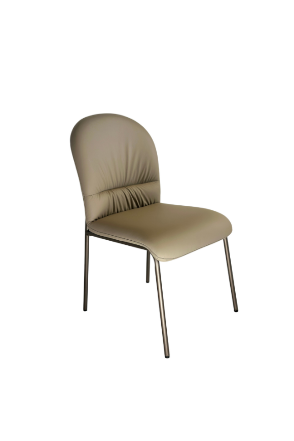 图片 Full Leather Dining Chair - Grey