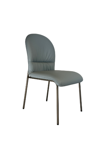 Image de Full Leather Dining Chair - Light Blue