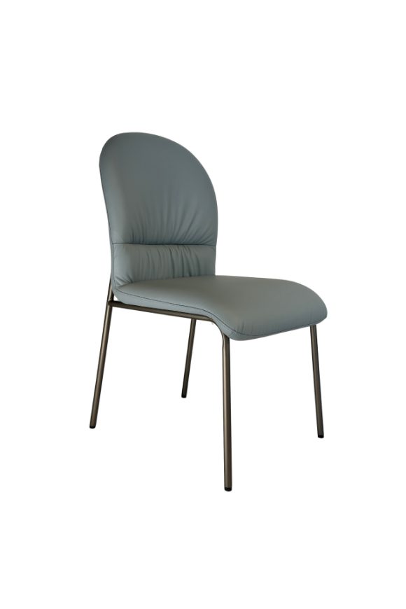 图片 Full Leather Dining Chair - Light Blue