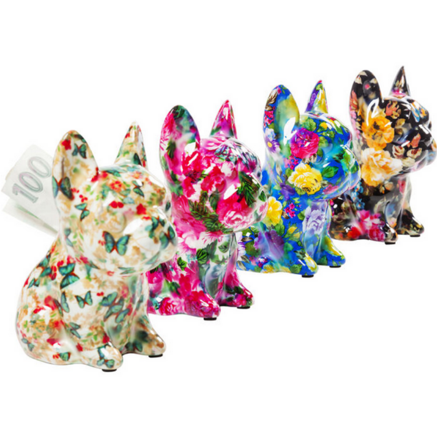Picture of Money Box Dog Fiore 12cm Assorted