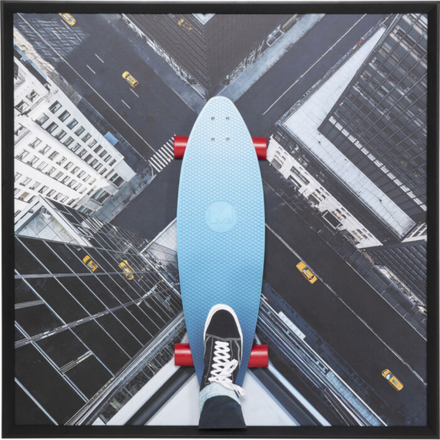 图片 Framed Picture Skyline Skater 149x149cm