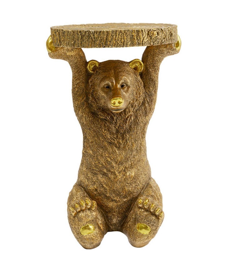 图片 Animal Side Table Bear - Gold